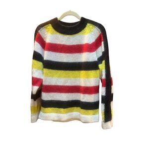 Paper London pullover striped sweater part wool sz Meduim